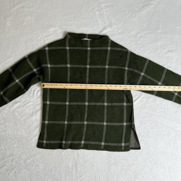 Natan Women's Wool Sweater Size S 3 Forest Green Plaid Preppy Designer Old Money - Picture 5 of 7